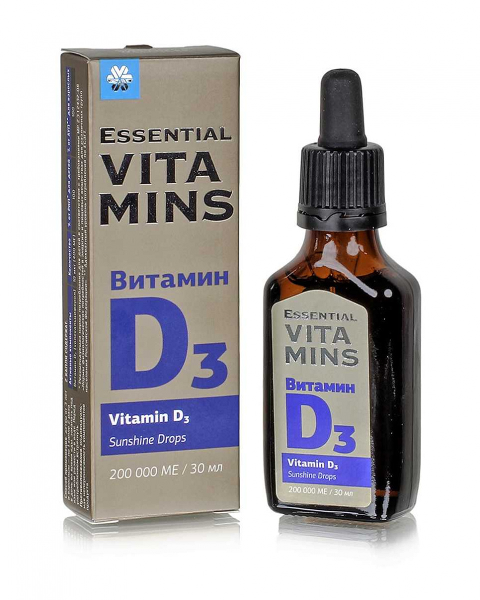 Essential Minerals Витамин D3 (флакон 30 мл)