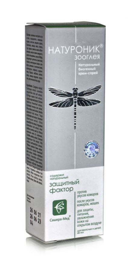 Крем-спрей Натуроник Зооглея (Против и после укусов комаров) 60мл.