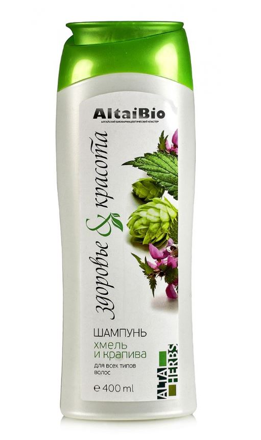 Шампунь "Хмель-Крапива", 400 мл, "AltaiBio" Две линии