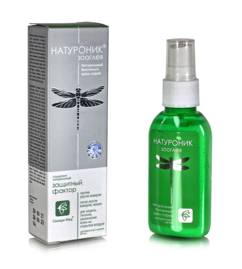 Крем-спрей Натуроник Зооглея (Против и после укусов комаров) 60мл.