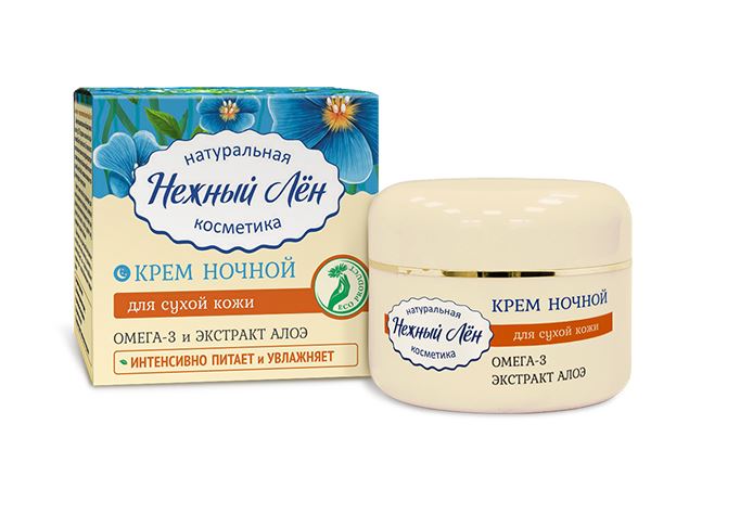 Крем для лица "Нежный лен" для сухой кожи, ночной 50мл