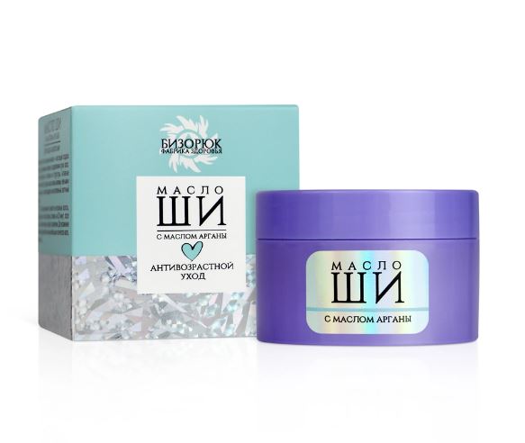 Масло ши с маслом арганы, антивозр уход (интенс пит), для сухой, увяд кожи, 50 Бизорюк